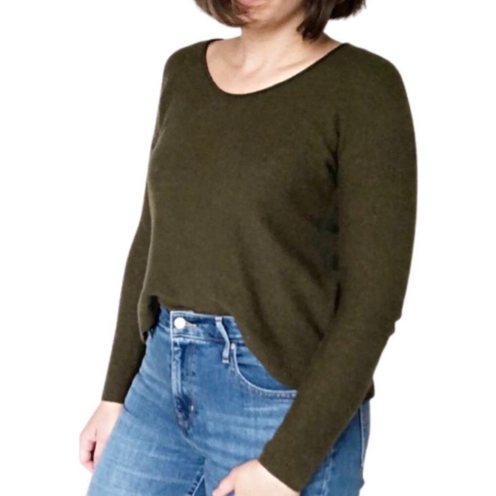 Madewell Kimball Lightweight Scoop Neck Wool Pullover Sweater Olive Size Small